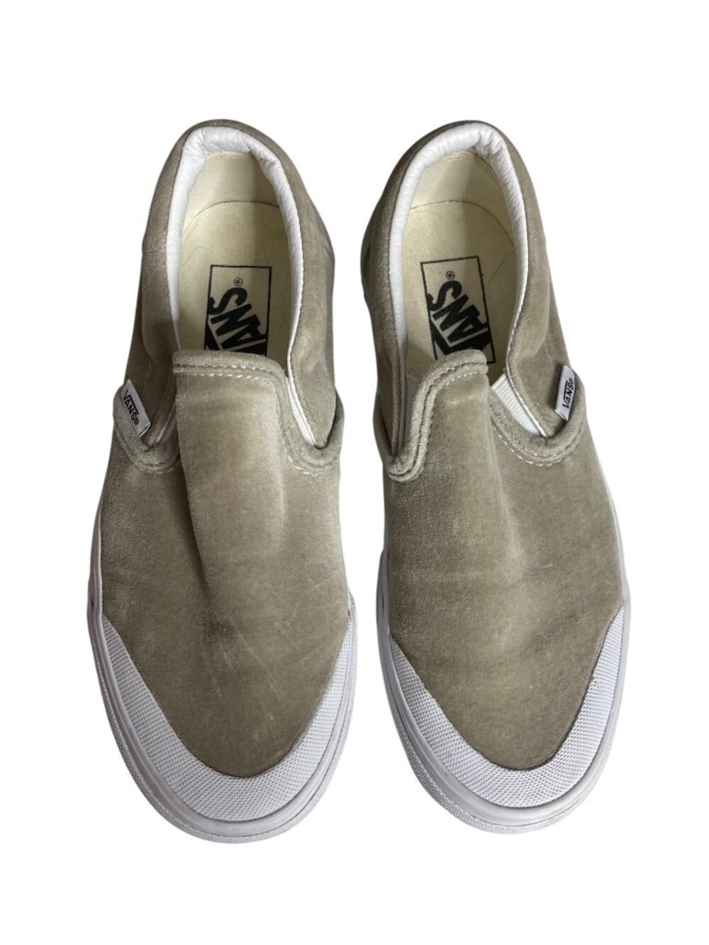 Vans Slip-On Beige Suede Sneakers Womens Size 7